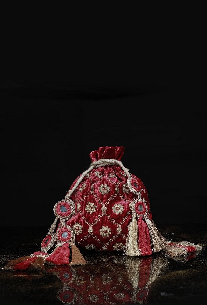 Scarlet Red Potli Bag