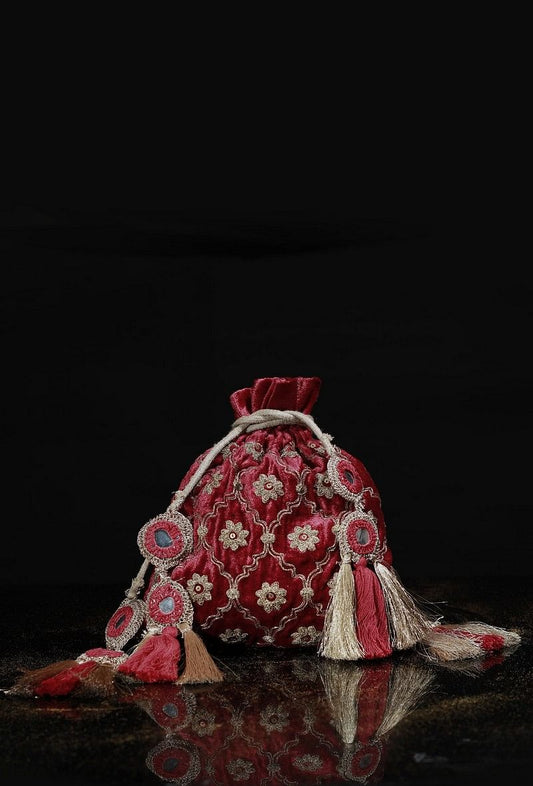 Scarlet Red Potli Bag