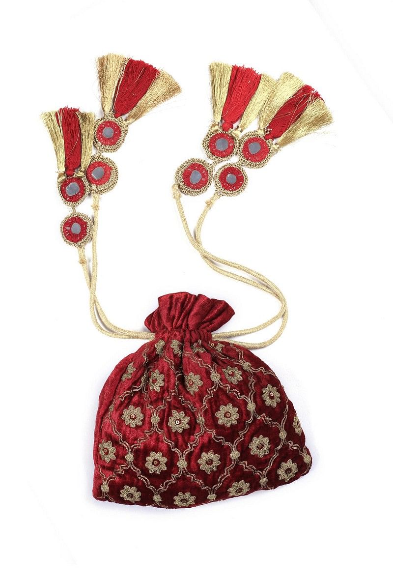 Scarlet Red Potli Bag