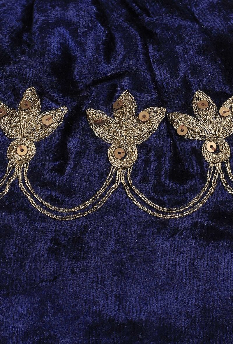 Royal Blue Velvet Potli Bag