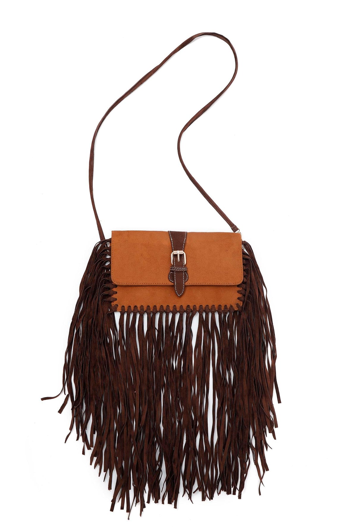 Buff Crossbody Frilled Bag