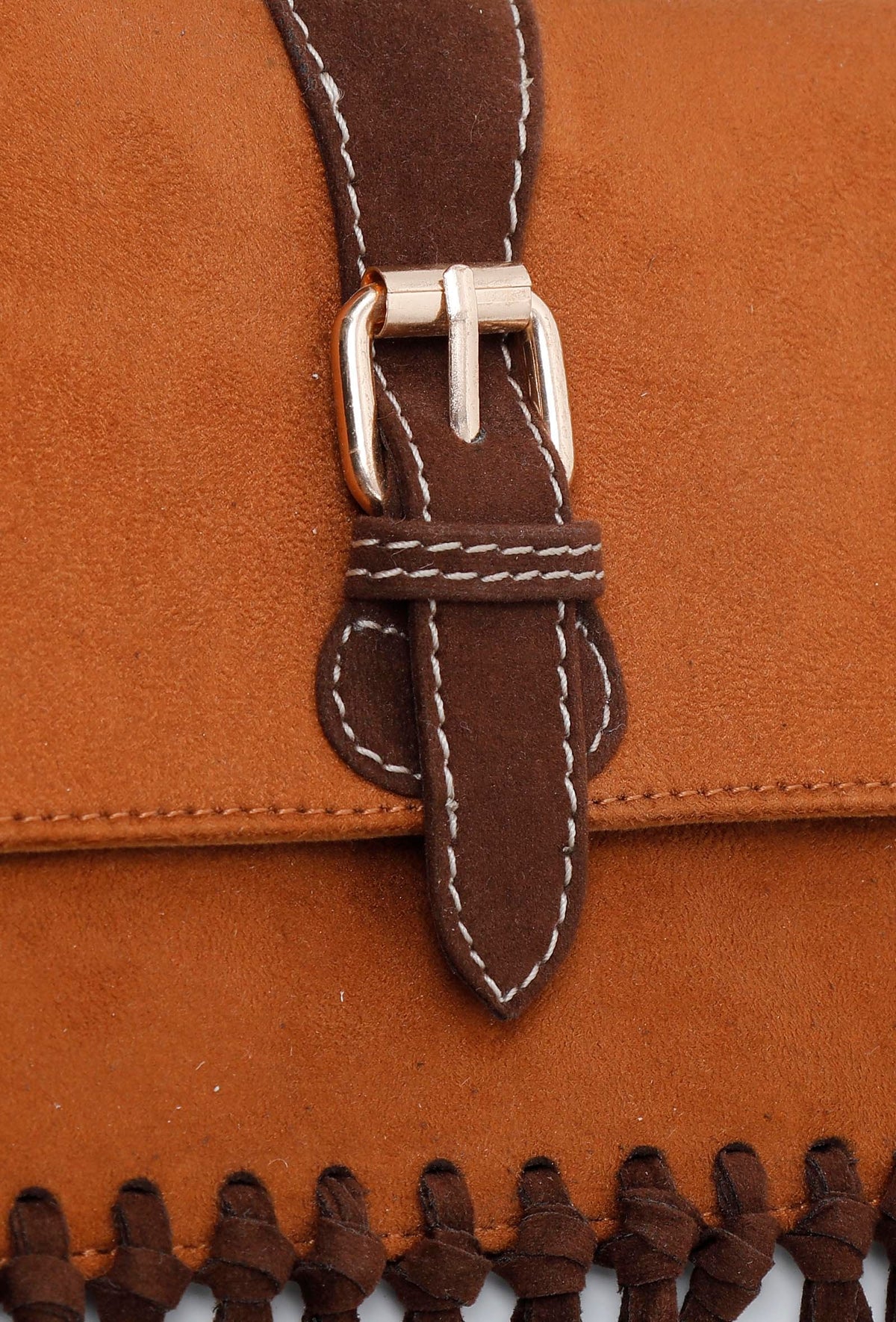 Buff Crossbody Frilled Bag