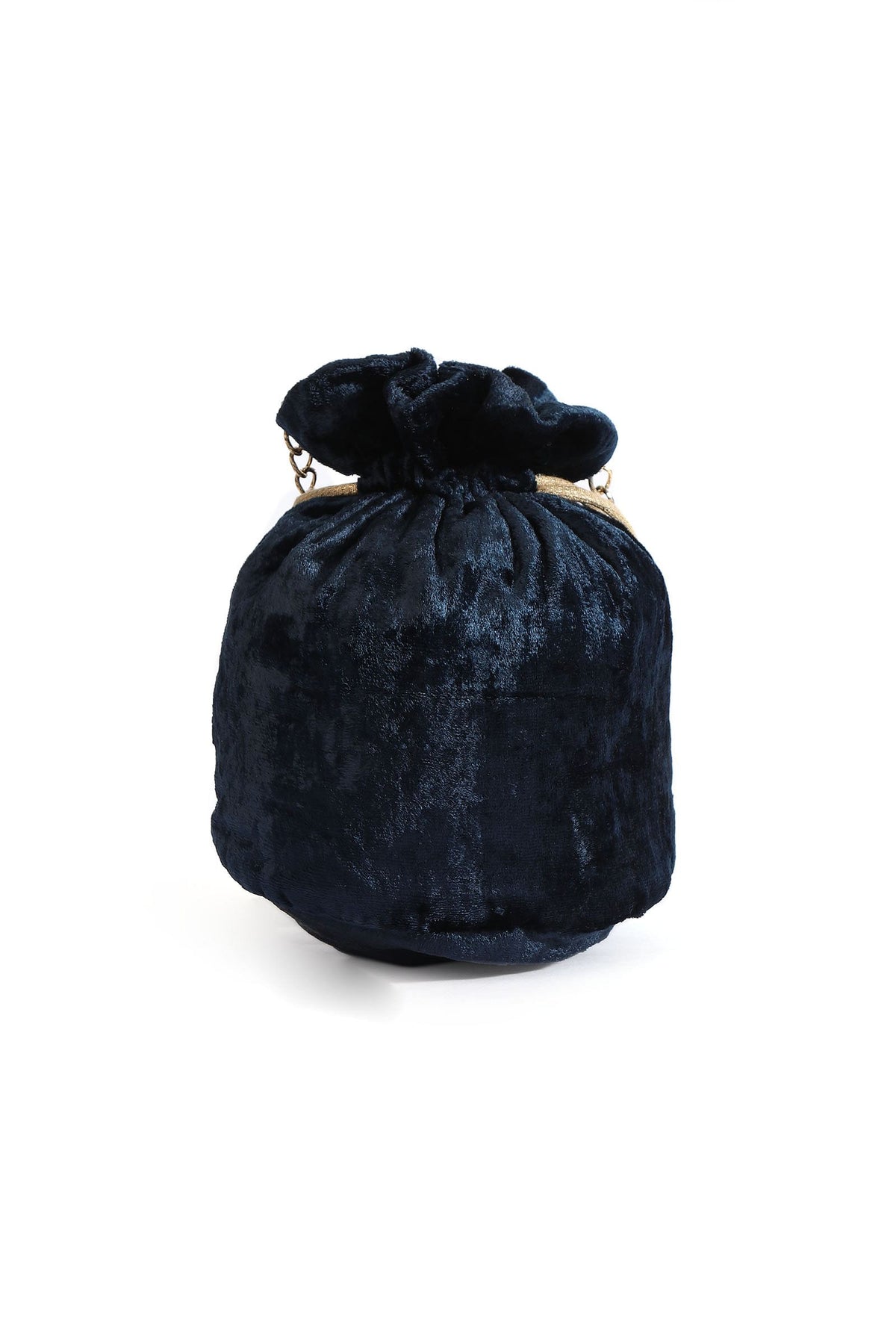 Royal Blue Velvet Tila Embroidery Potli