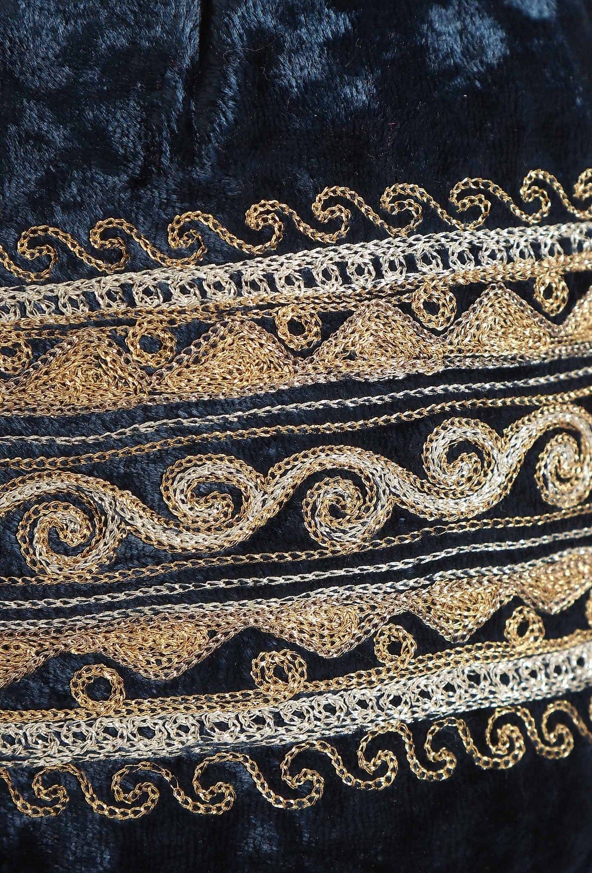 Auster Blue Velvet Tila Embroidery Potli