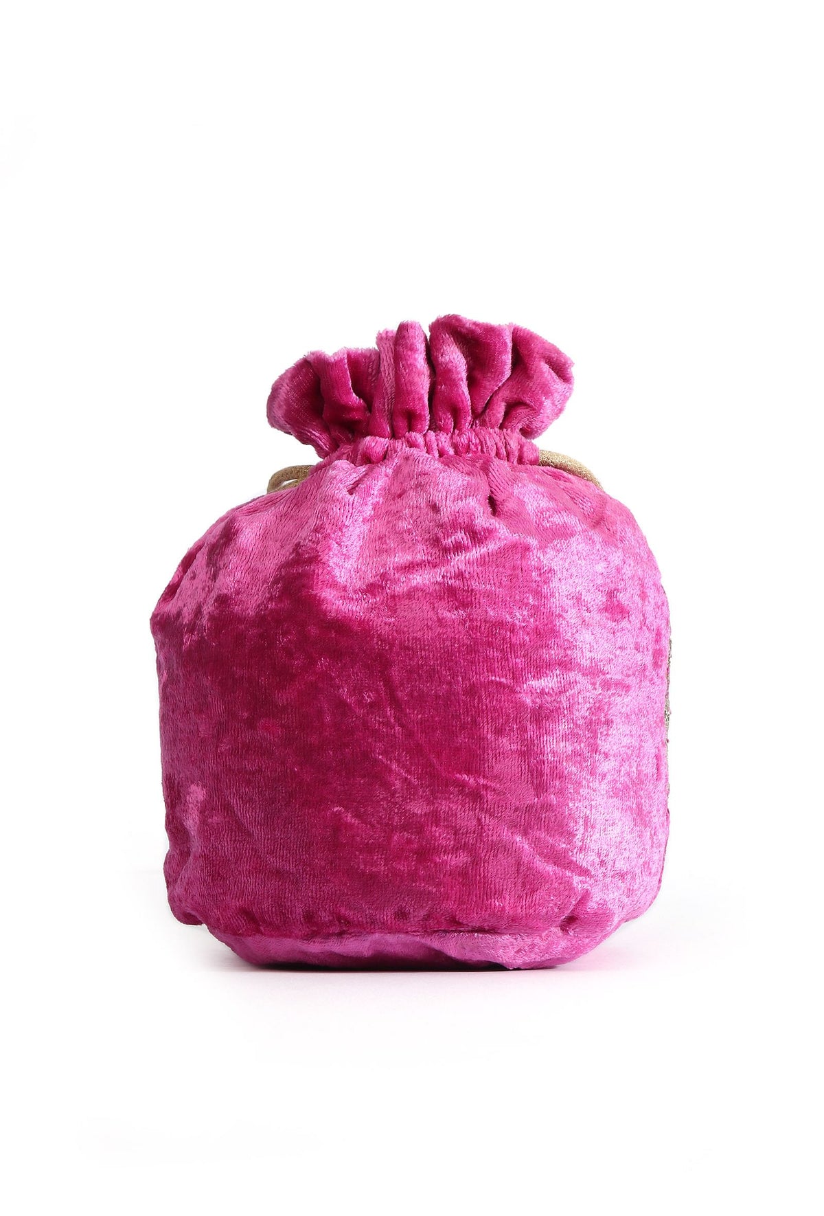 Rose Pink Velvet Tila Embroidery Potli