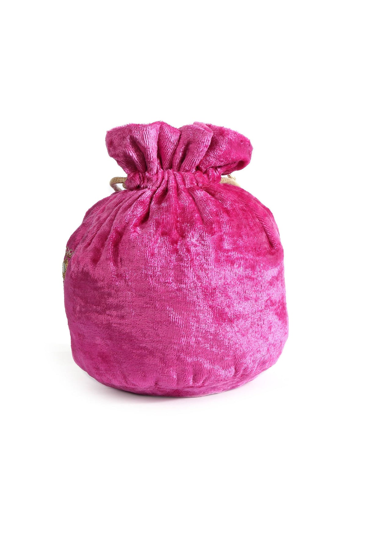 Plum Pink Velvet Tila Embroidery Potli