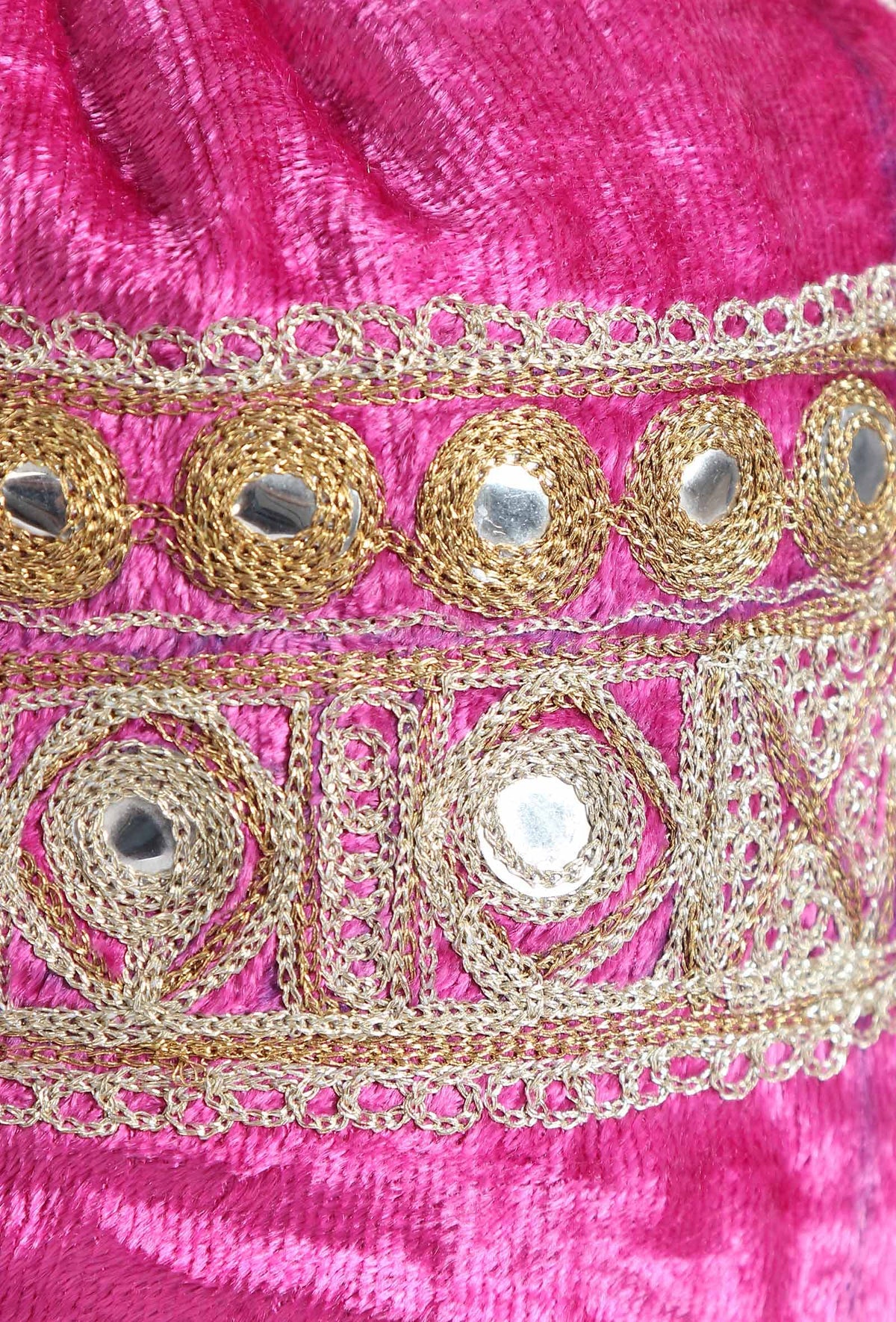 Plum Pink Velvet Tila Embroidery Potli