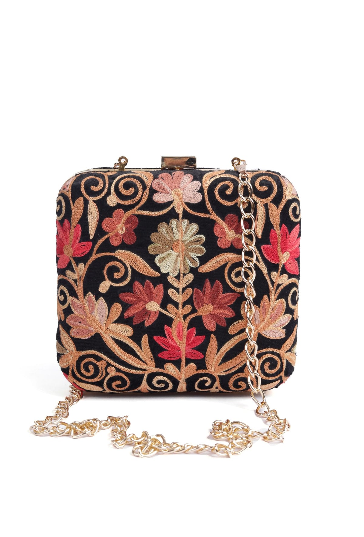 Black Velvety Box Clutch