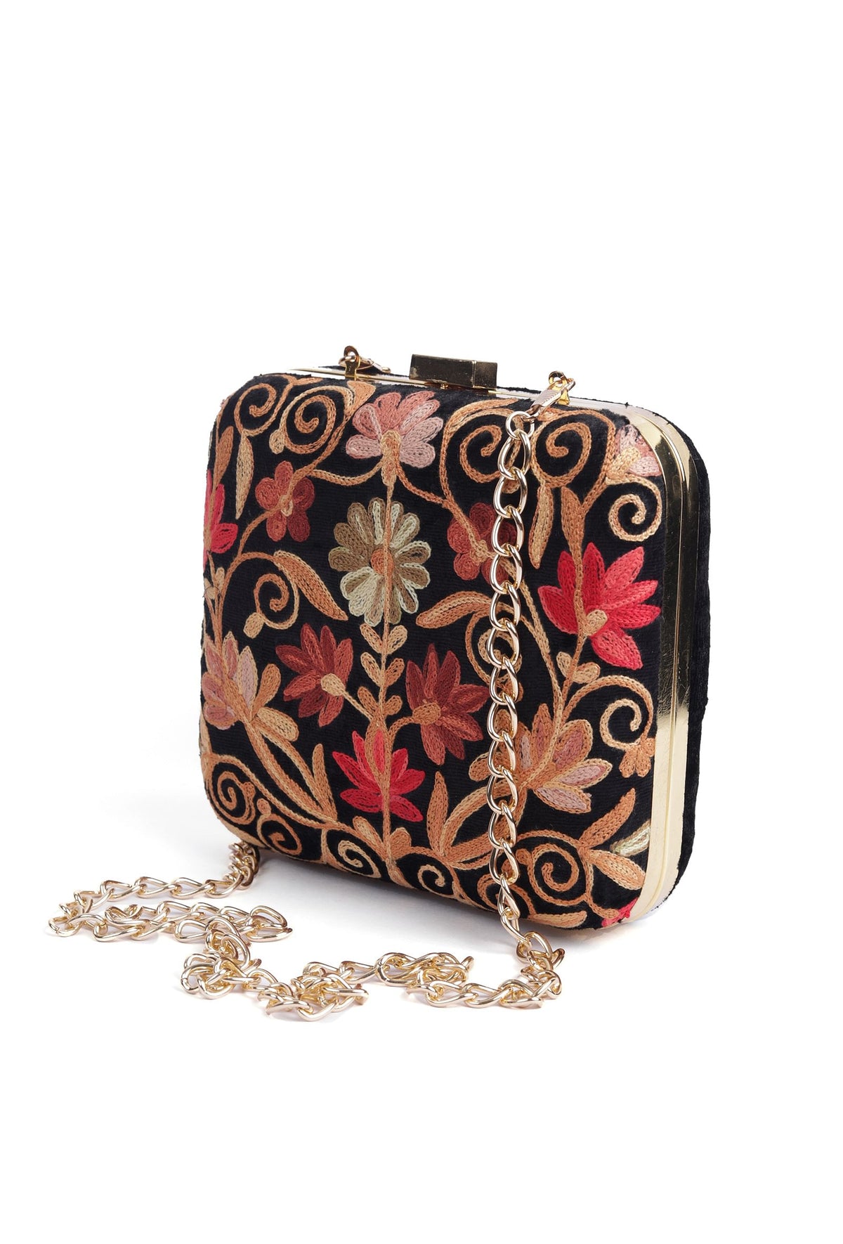 Black Velvety Box Clutch