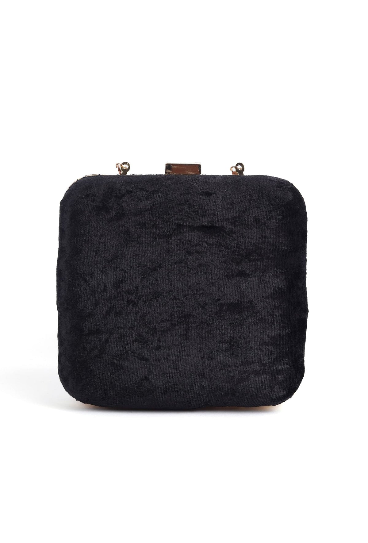 Black Velvety Box Clutch