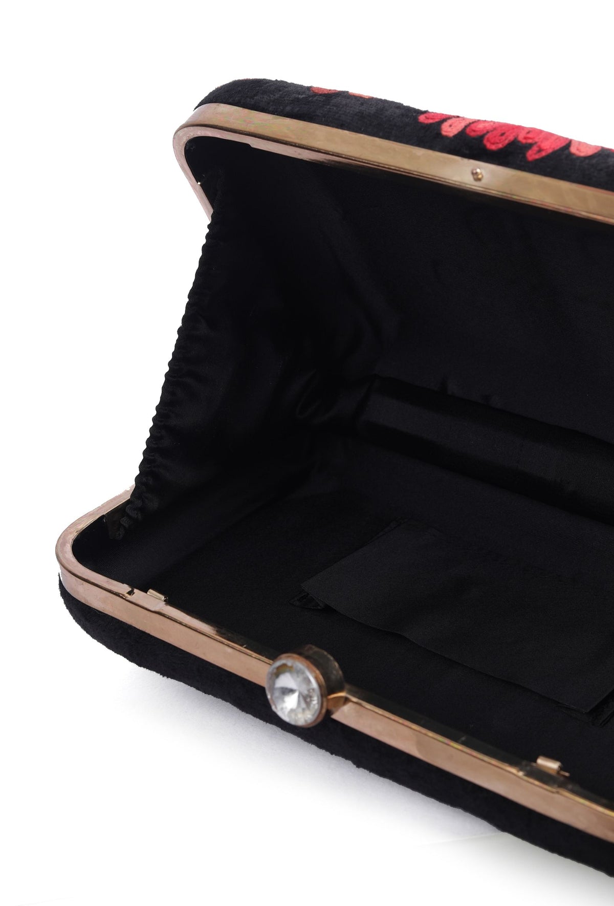 Black Velvety Rectangular Clutch