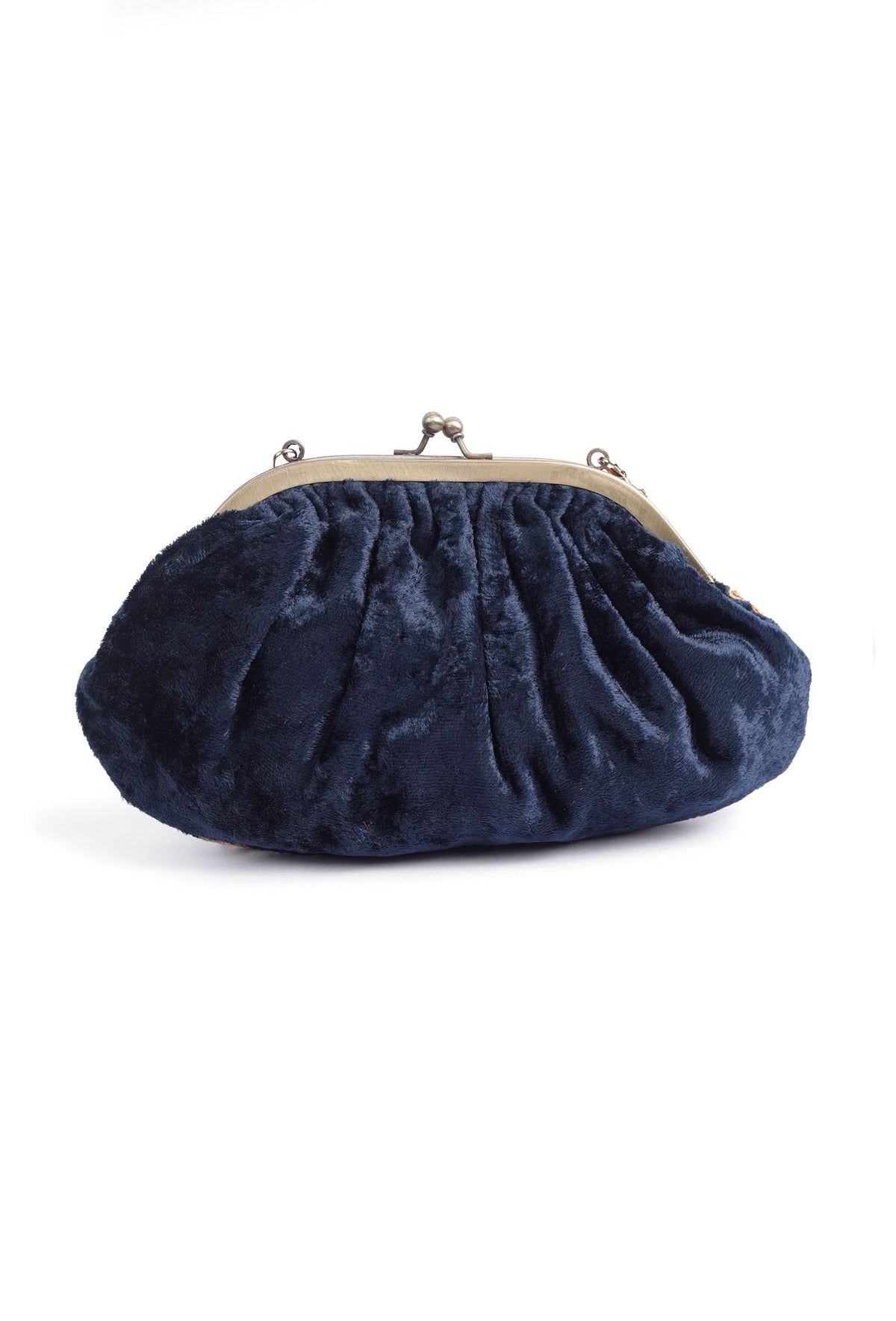 Navy Blue Gathered Clutch