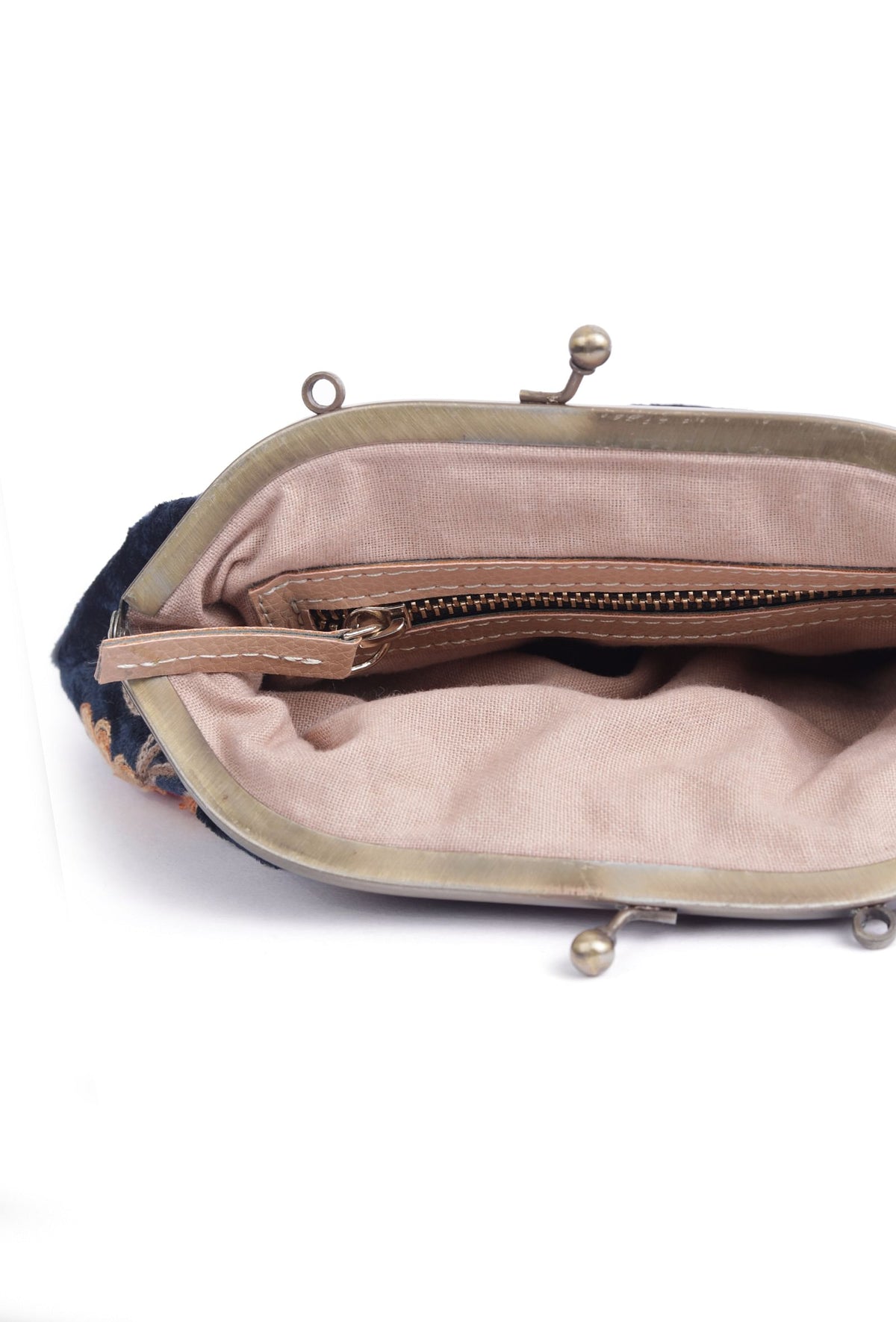 Navy Blue Gathered Clutch