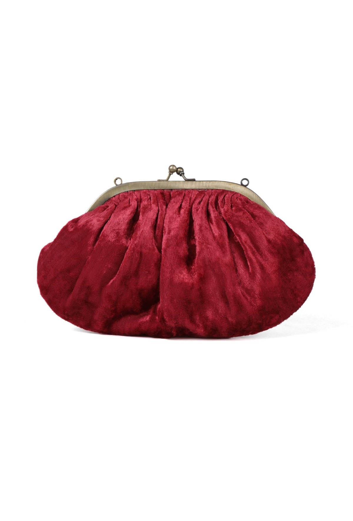 Red Gathered Clutch