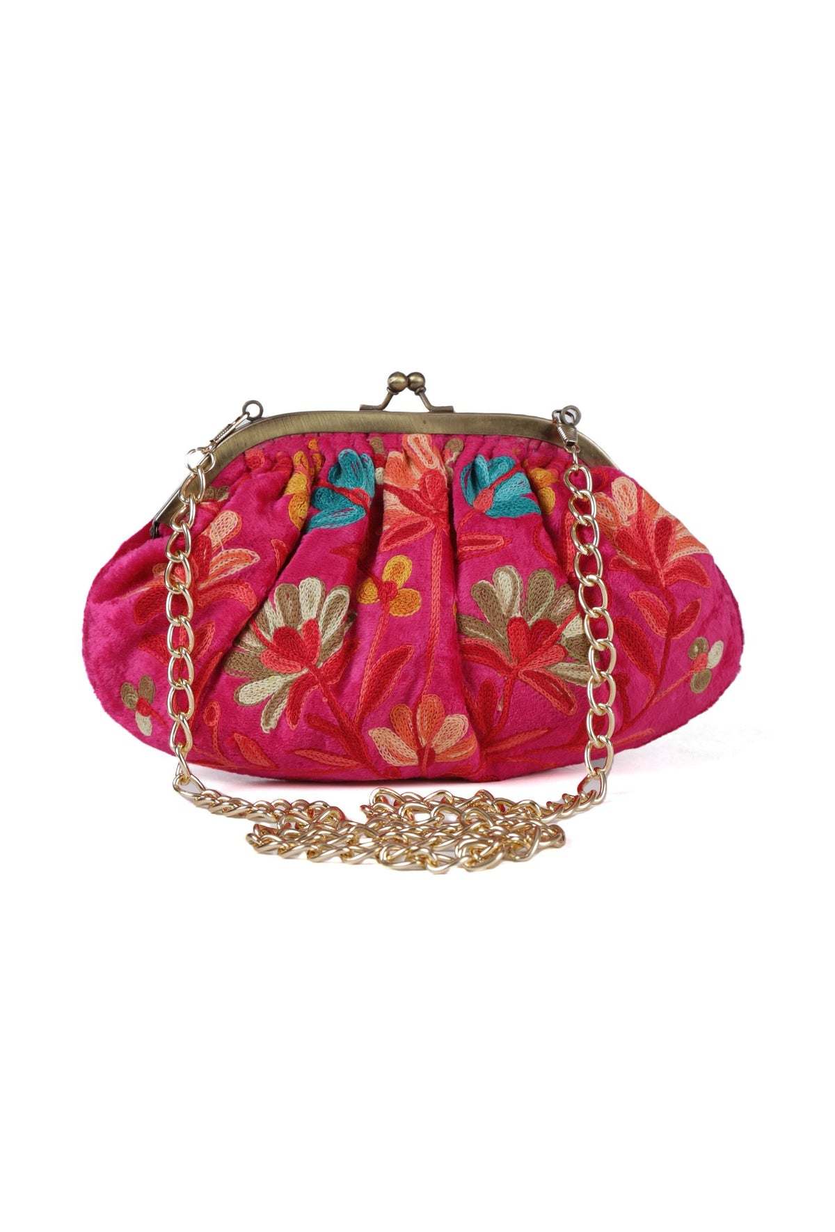 Pink Gathered Clutch