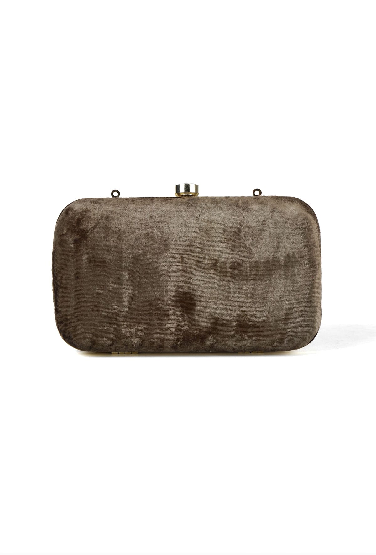 Olive Green Velvety Rectangular Clutch