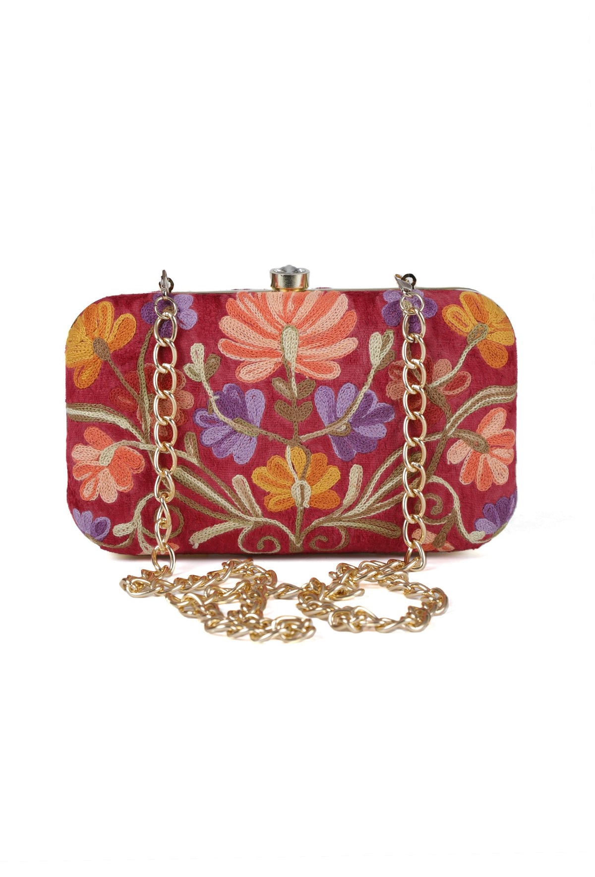 Red Velvety Rectangular Clutch