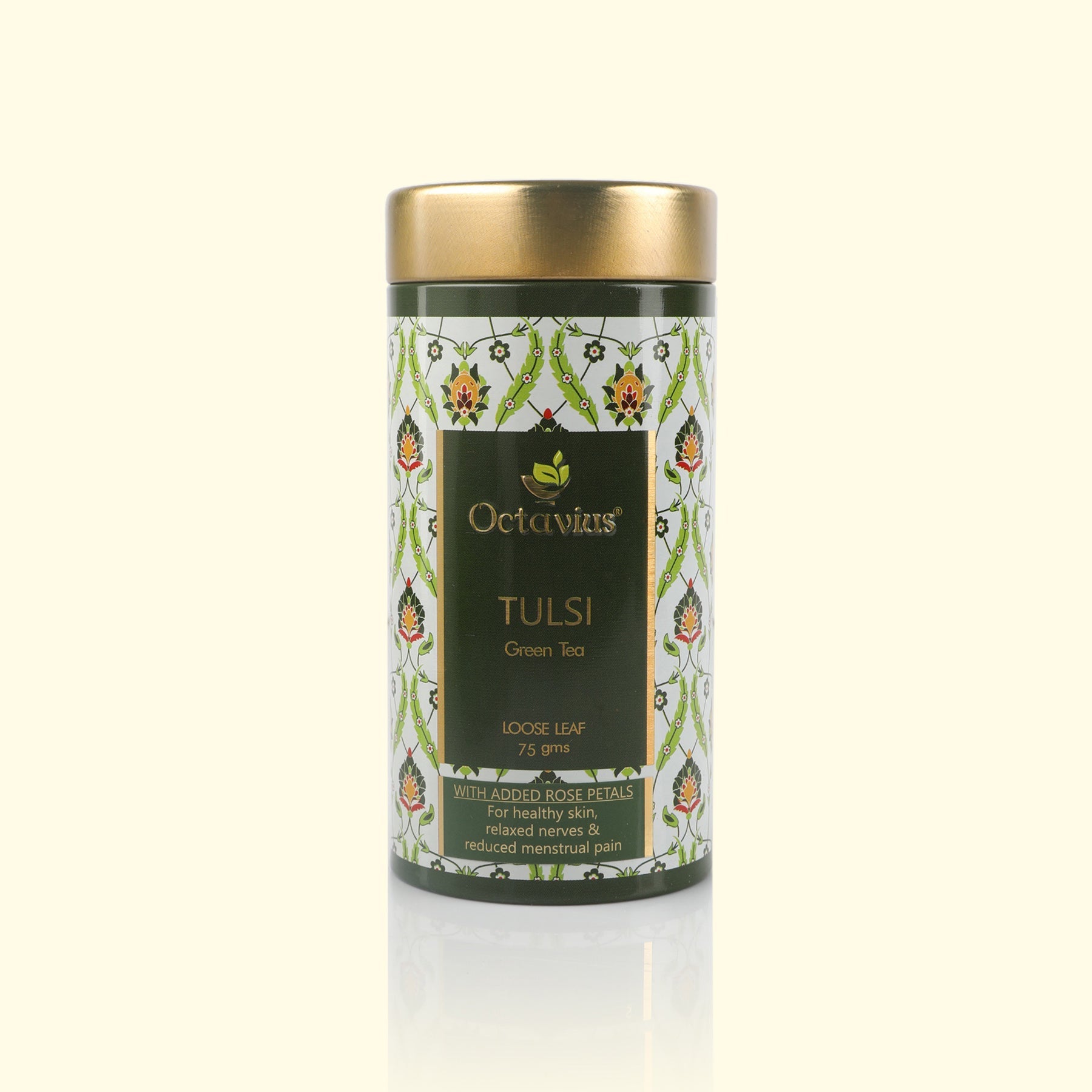 Tulsi Sweet Rose Green Tea Loose Leaf- 75 Gms Tin Can 75g