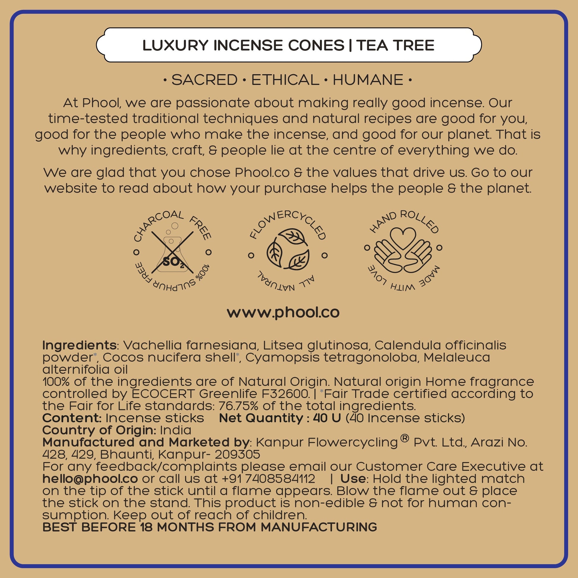 Natural Incense Cones – Tea Tree