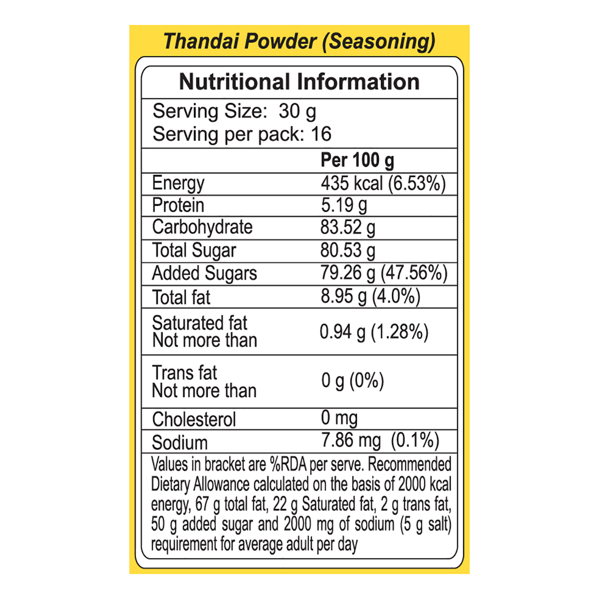Thandai Powder (500 Gram)