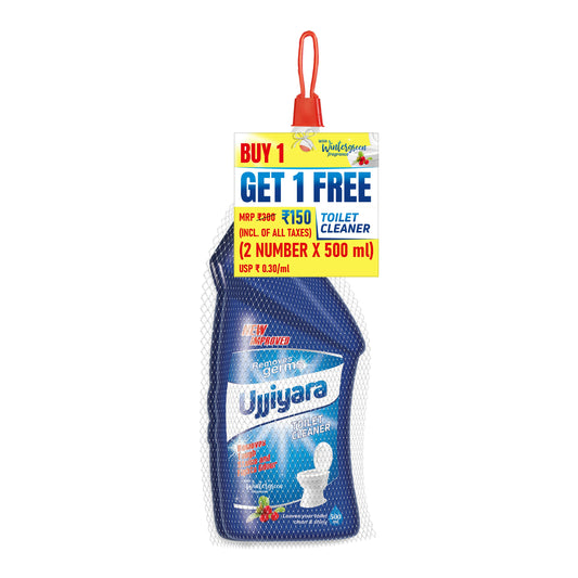 Ujjiyara Toilet Cleaner Winter Green - Removes Stains & Bad Odour, 500 ml (Buy 1 Get 1) 500ml