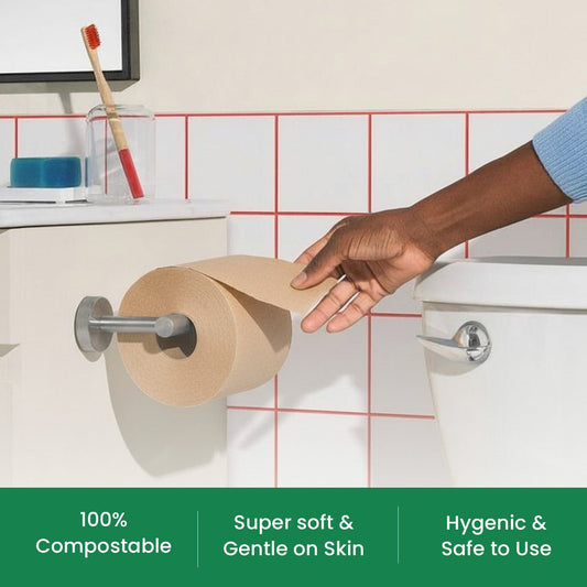 Eco Kranti - Bamboo Toilet Tissue Roll | 300 Pulls x 4 Packs | 100% Natural | Biodegradable, Compostable 100g