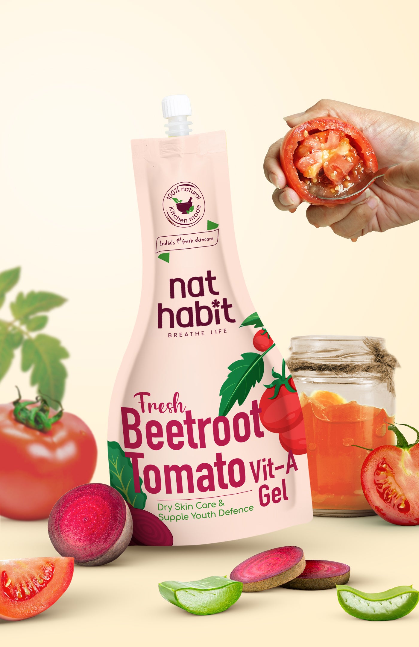 Fresh Beetroot Tomato Vit-A Gel Face Pack 80g