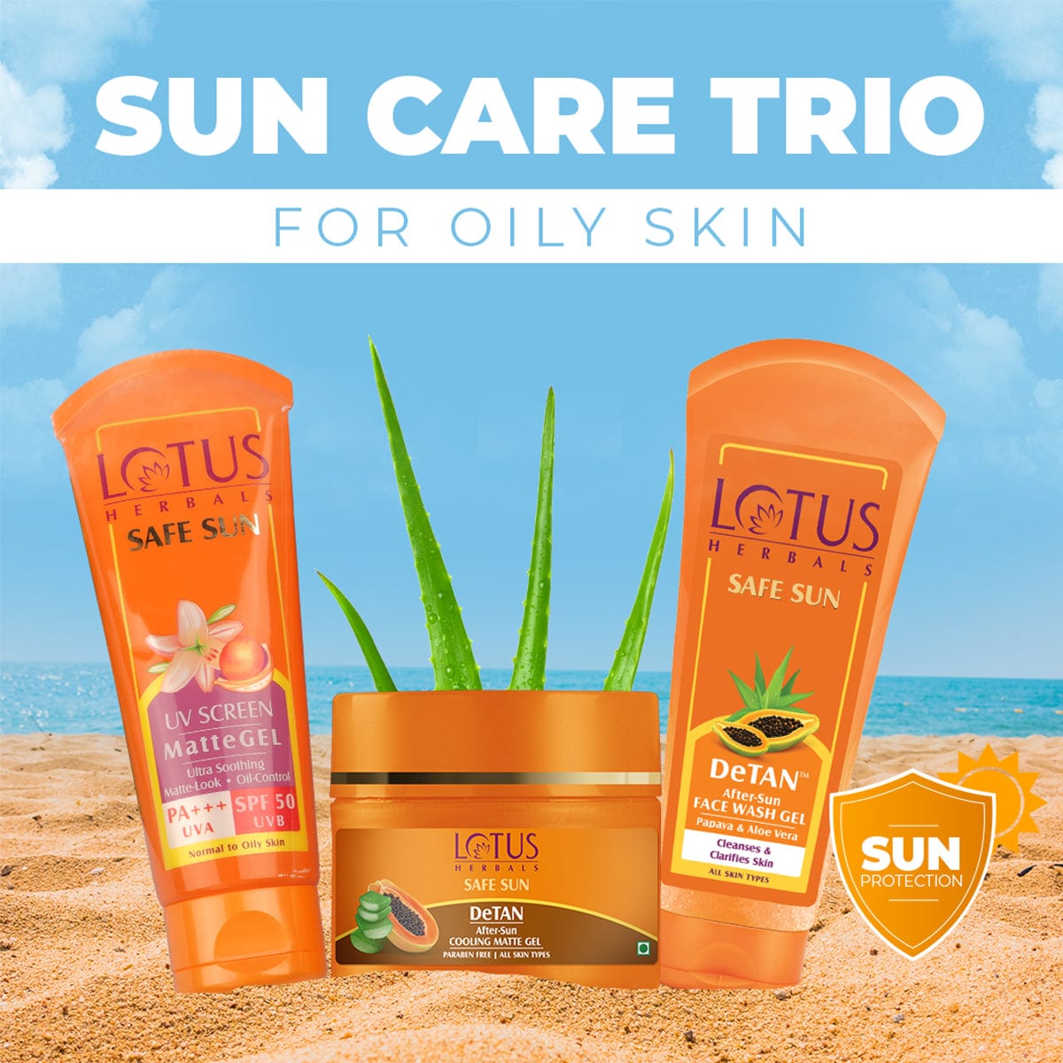 Safe Sun Suncare Trio for Oily Skin Combo