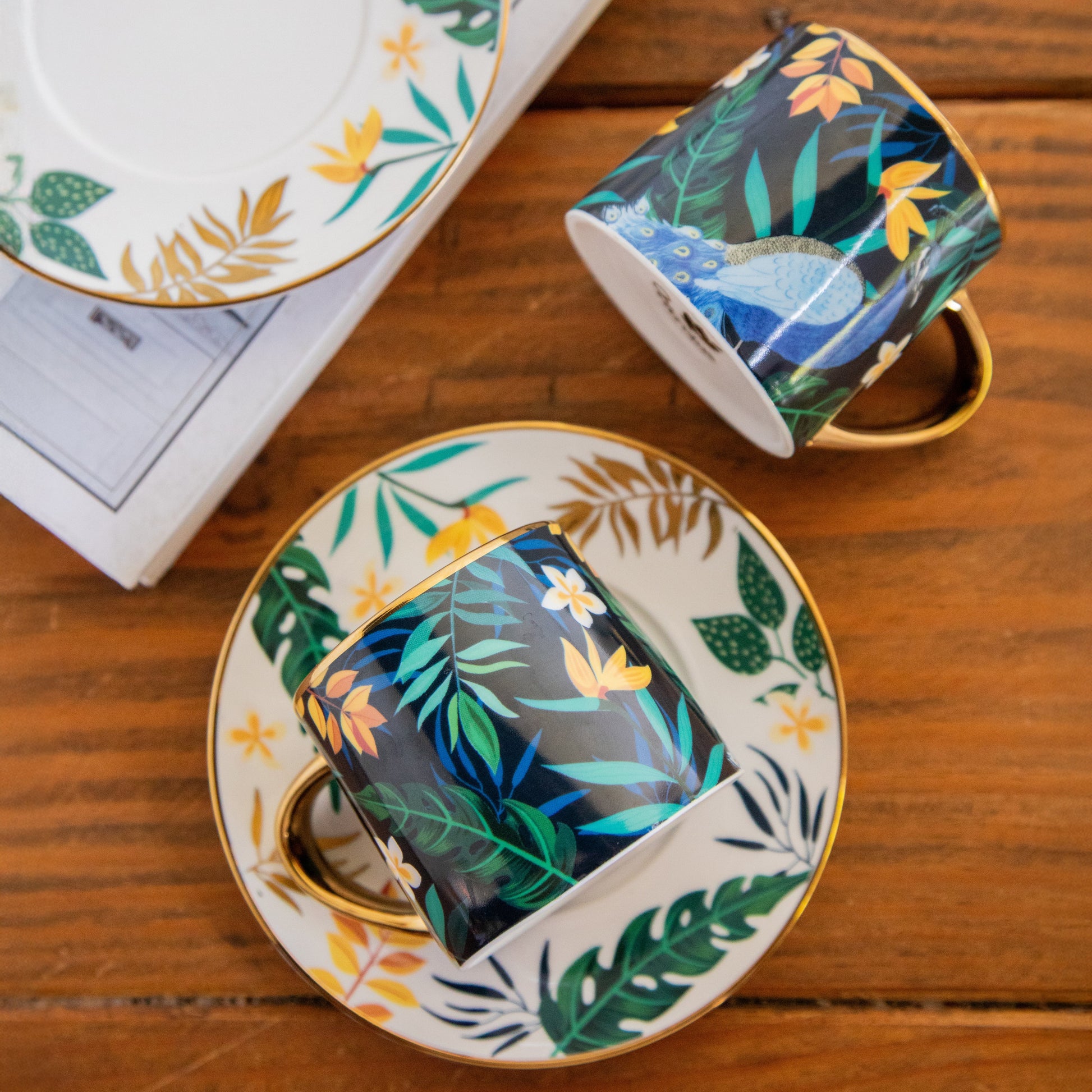 Tropical Elegance Teaset– Set of 6 Cups & Saucers (200 ML Each) 200ml