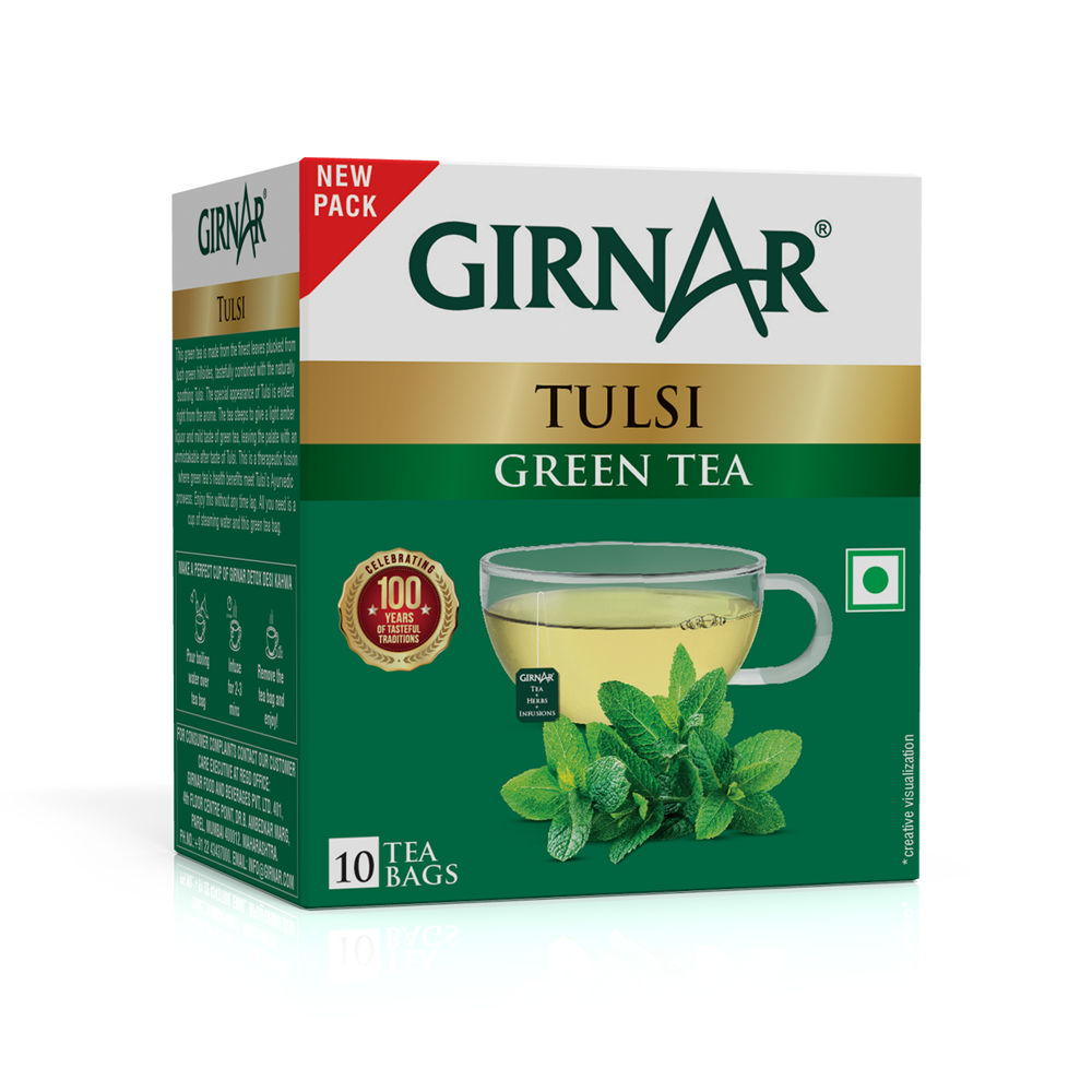 Green Tea Bags - Tulsi 10 Tea Bags