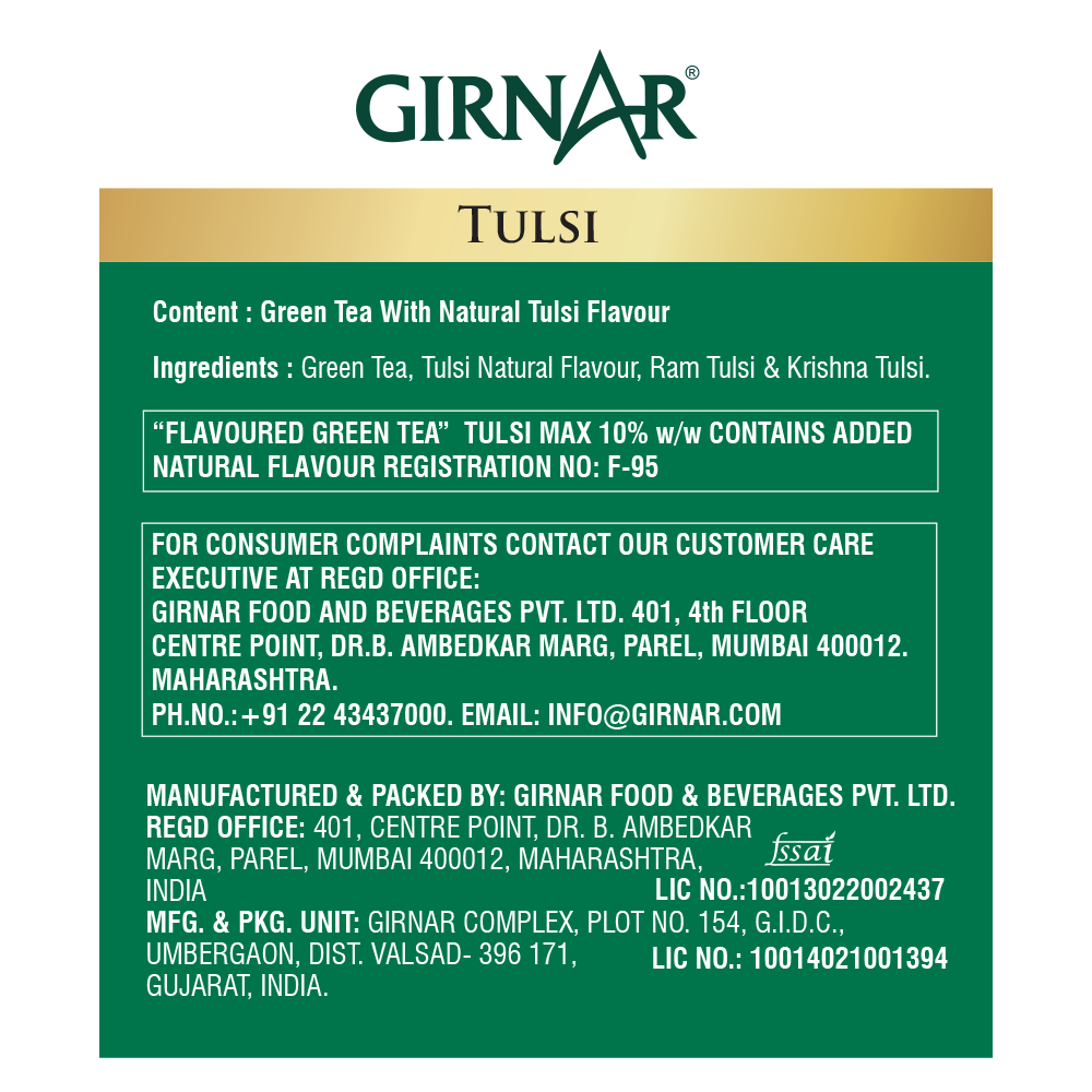 Green Tea Bags - Tulsi 10 Tea Bags