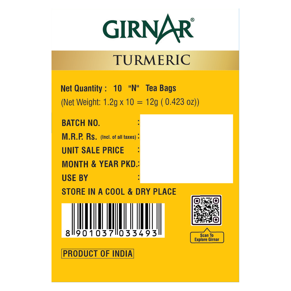 Green Tea Bags - Turmeric 10 Tea Bags