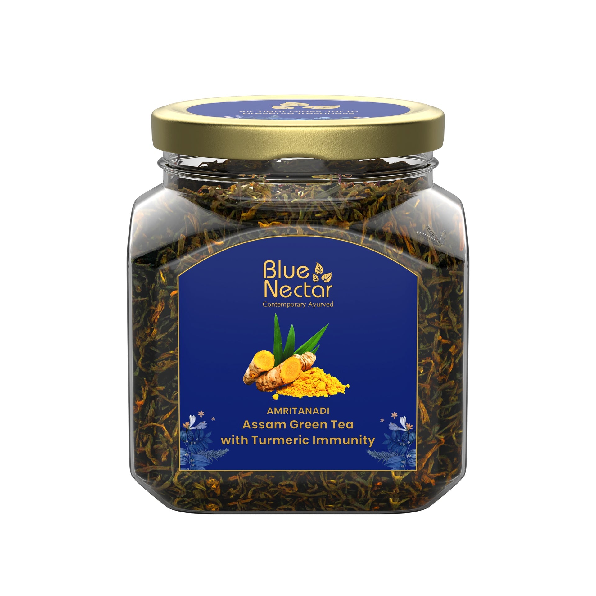 Turmeric Green Tea for Immunity Booster | Free Tea Infuser (50 g + 15 g Free | 33 cups) 50g