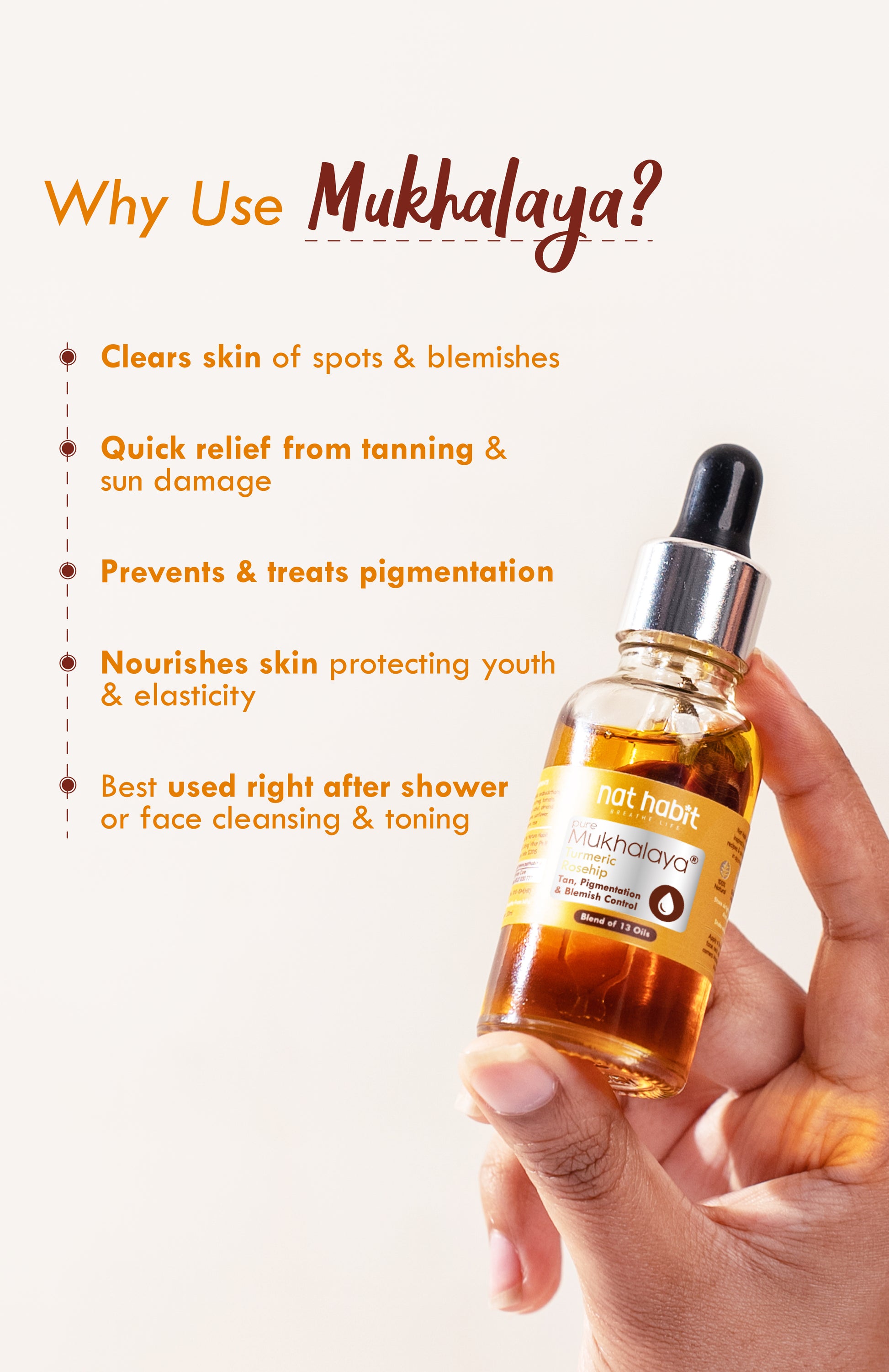 Pure Turmeric Rosehip Mukhalaya Face Oil 15ml