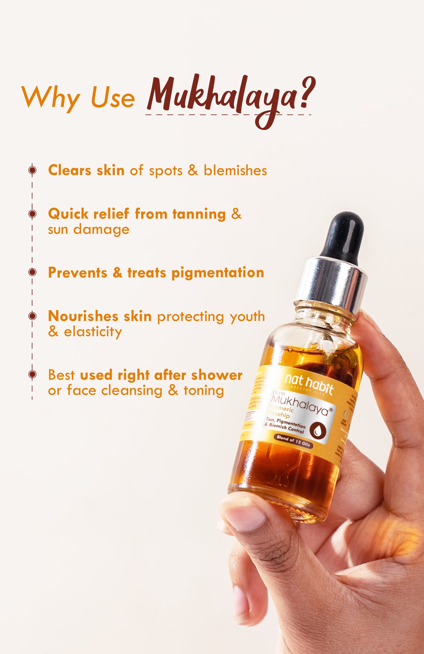 Pure Turmeric Rosehip Mukhalaya Face Oil 30ml