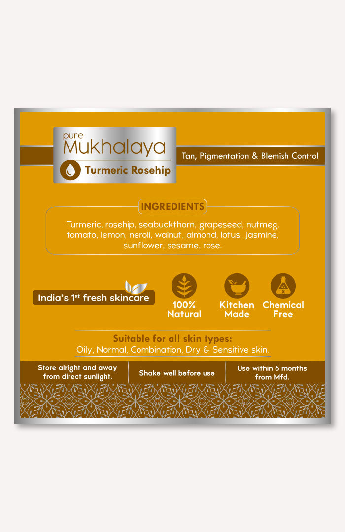 Pure Turmeric Rosehip Mukhalaya Face Oil 15ml