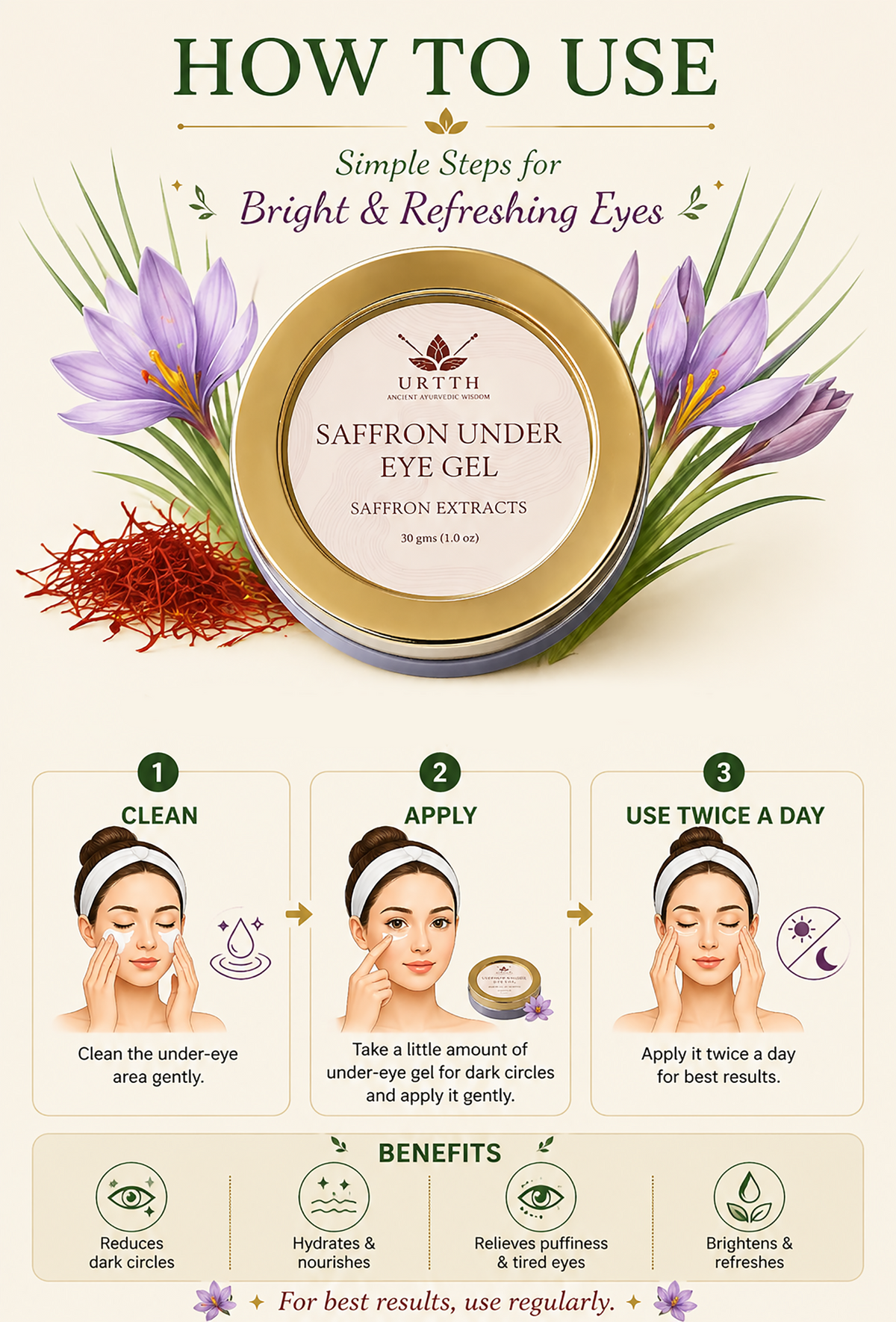 Saffron Under Eye Gel for Dark Circles