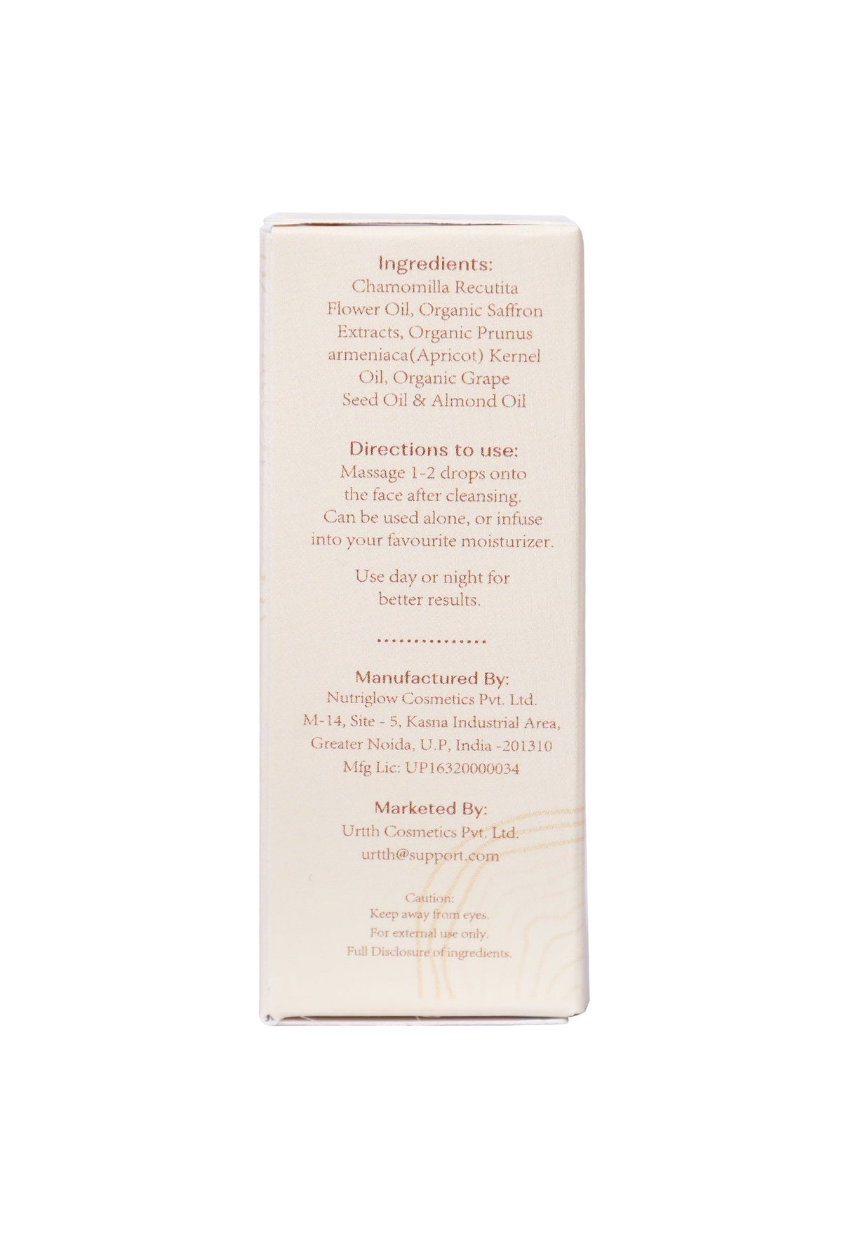 Overnight Face Serum with Saffron, Apricot & Grapeseed Oil
