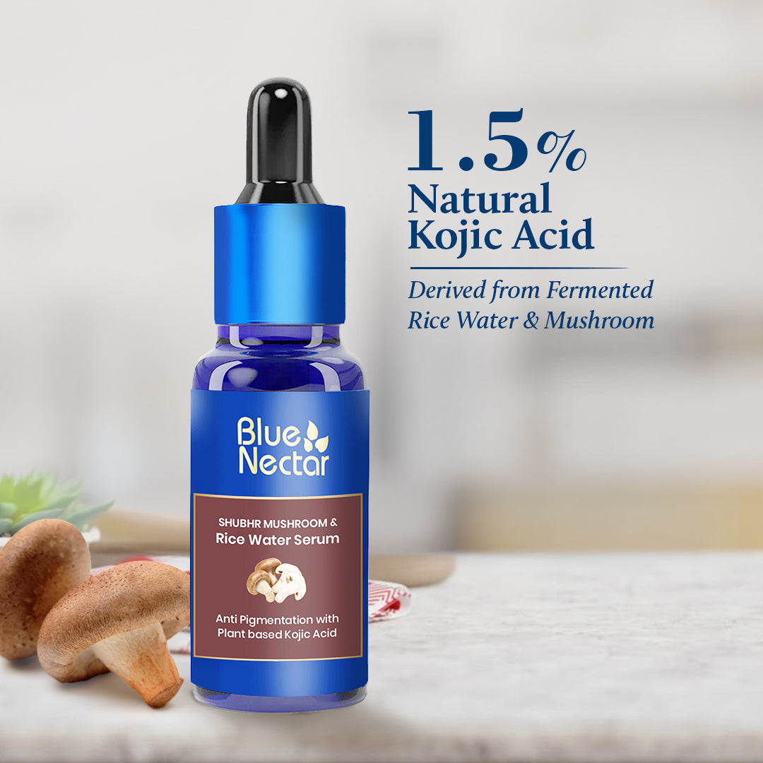 Shubhr Kojic Acid Serum for Pigmentation and Dark Spots with Rice Water and Mushroom(13 herbs, 30ml) 30ml