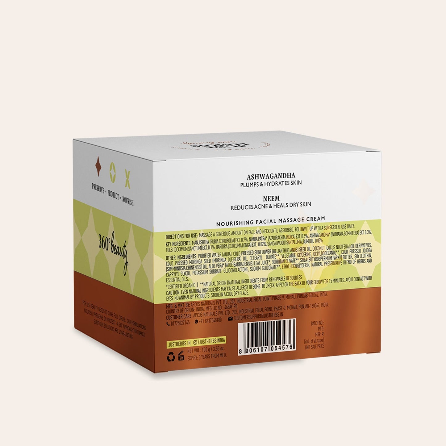 Ultra Moisturising Herbal Cream with Ashwagandha and Neem 100g