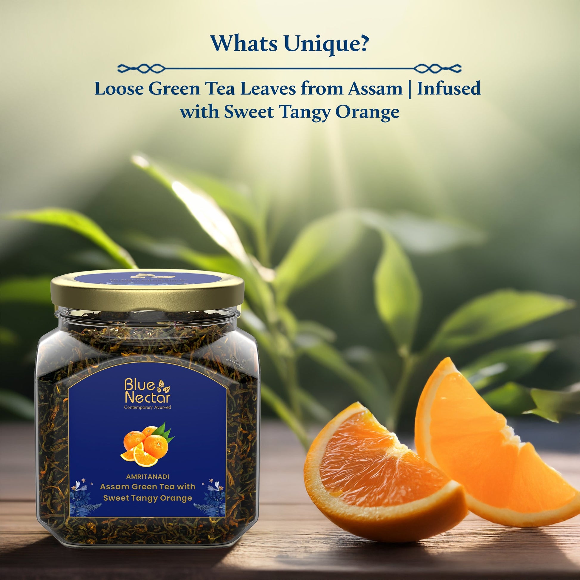 Orange Green Tea with Tangy Taste | Enriched with Natural Vitamin C | Free Tea Infuser (50 g + 15 g Free | 33 cups) 50g