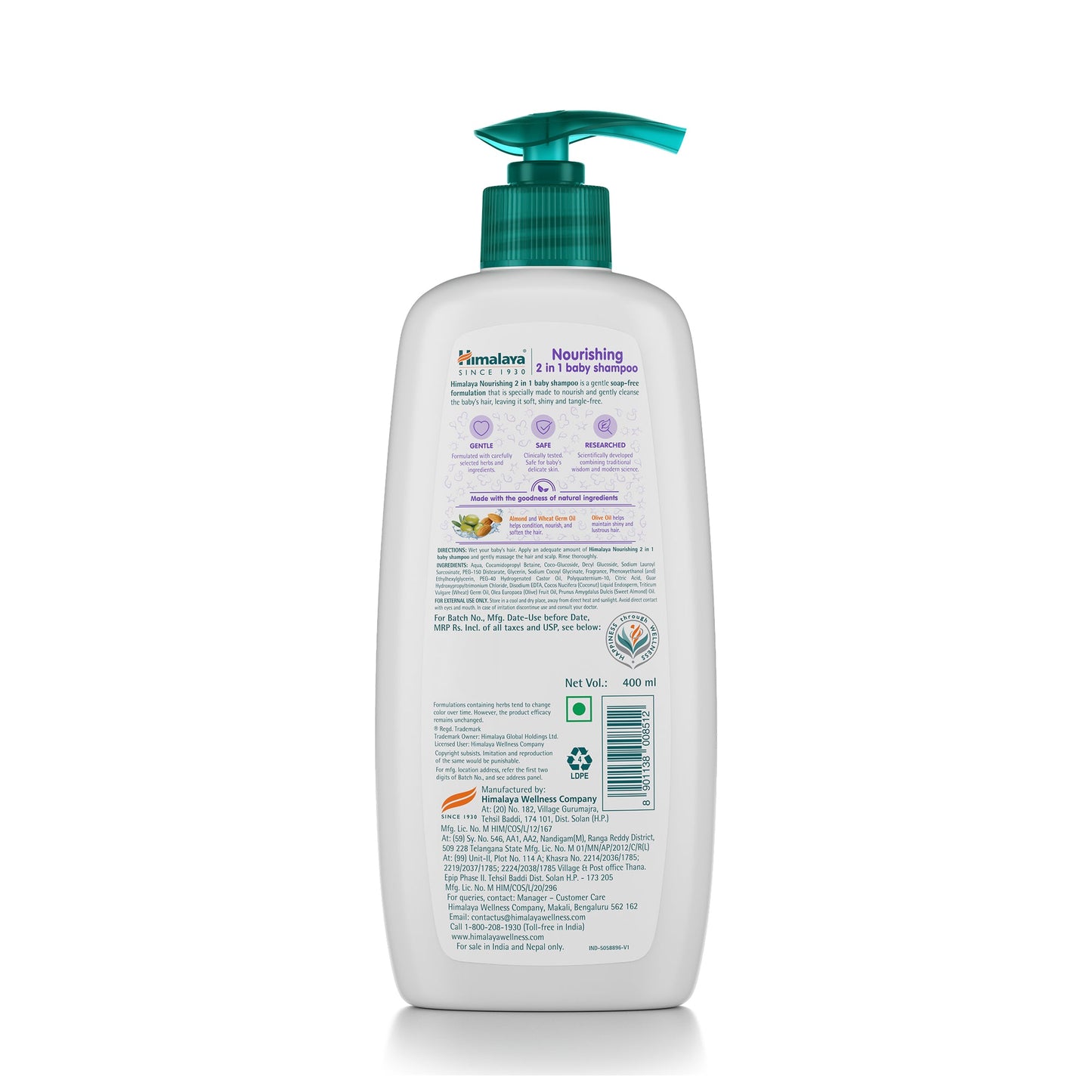 Nourishing 2 in 1 Baby Shampoo 400ml