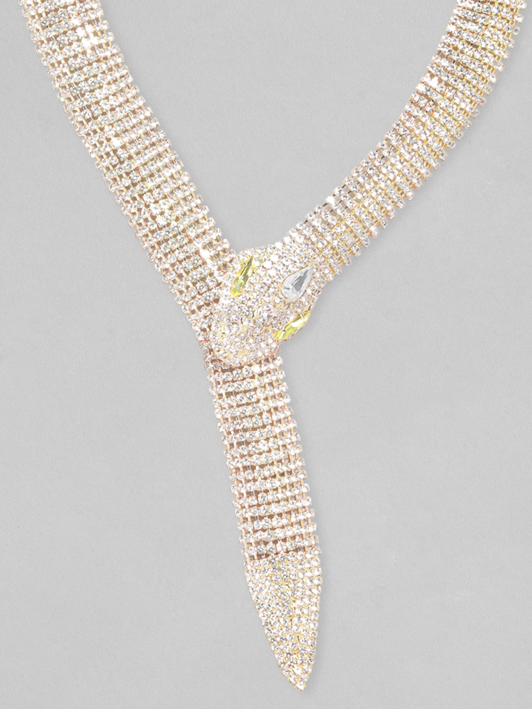 【Rubans】 Golden Serpent Zircon Statement Necklace｜ゴールドトーン ジルコン スネーク ステートメント ネックレス