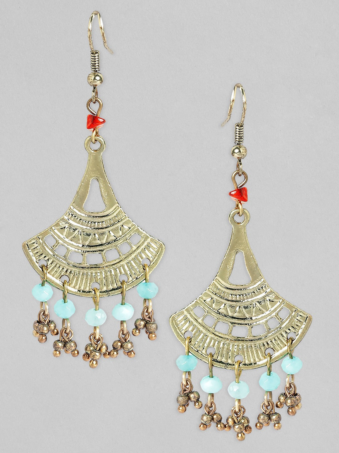 Rubans Voguish Antique Polished Blue beaded earrings. Multi color