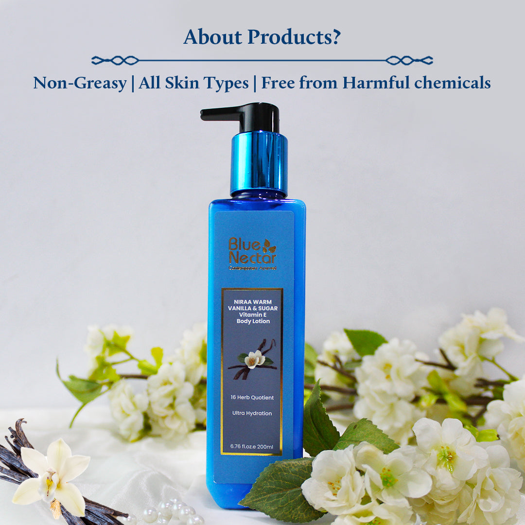 Niraa Sugar and Warm Vanilla Body Lotion with Plant Based Vitamin E (12 herbs, 200ml) 200ml