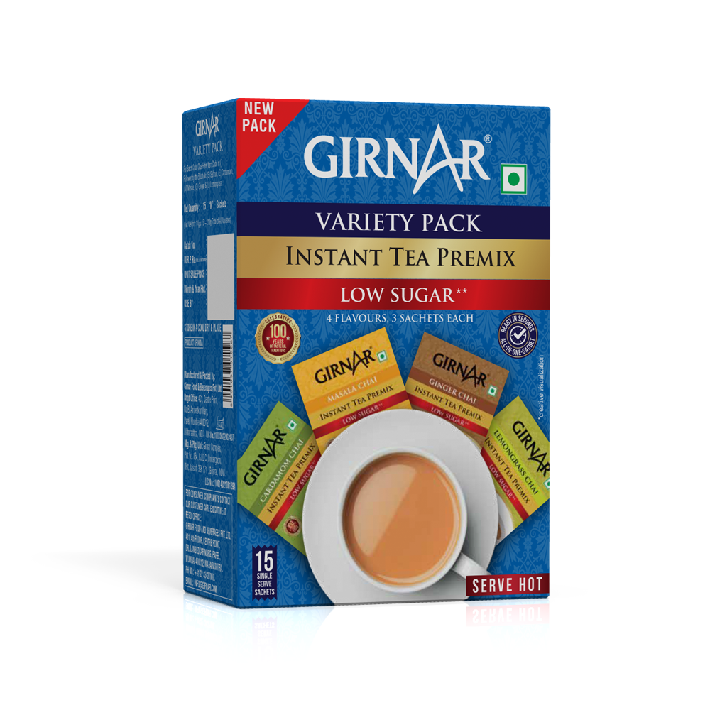 Instant Tea Premix Low Sugar Variety Pack 15 Sachets