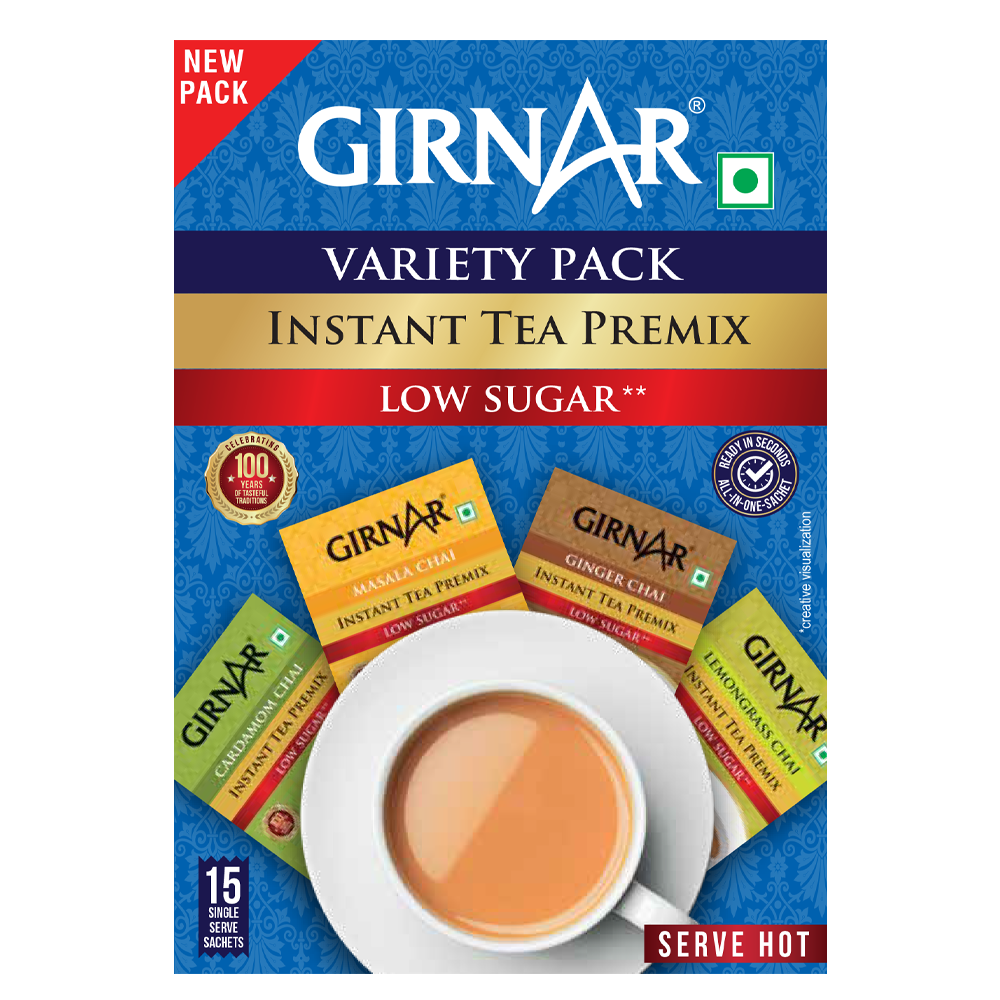 Instant Tea Premix Low Sugar Variety Pack 15 Sachets