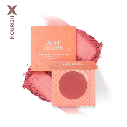 【Just Herbs】 Nourishing Powder Blush with Beetroot and Gotukola Velvet Rose