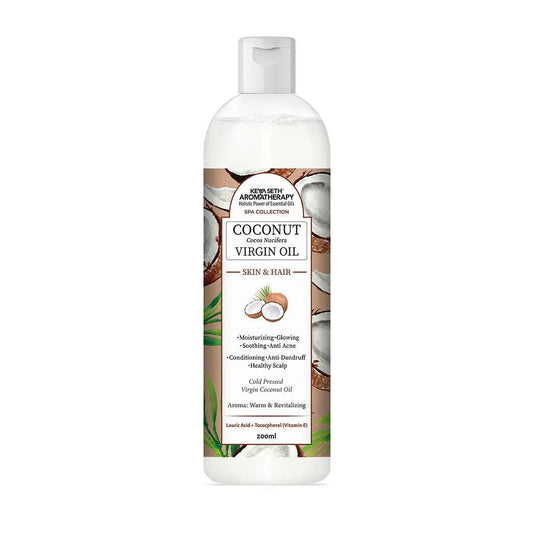Virgin Coconut Oil, Skin & Hair, Cold Pressed, Moisturizing, Glowing, Soothing Nourishment Anti Dandruff, Rich in Lauric Acid & Vitamin E 200ml