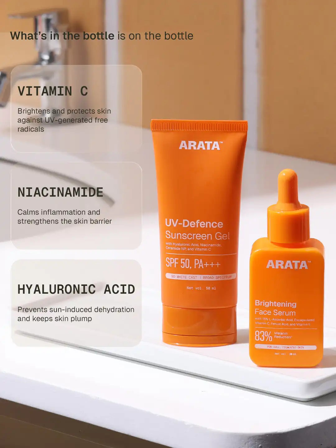 【Arata】 Brightening Serum & Sunscreen Duo｜ブライトニングセラム＆サンスクリーン デュオ